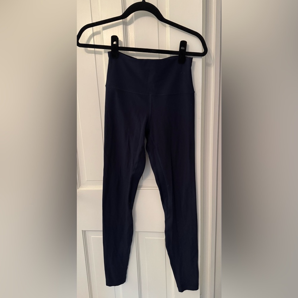 Navy Lululemon High-Waisted Leggings 28”